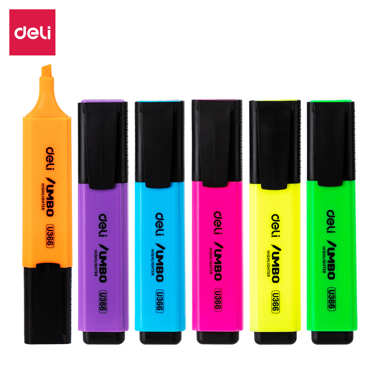 deli EU366-MT Highlighter, Chisel tip: 1~5mm, Assorted Colors