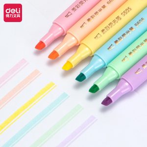 deli S605 Highlighter, Chisel tip:1-4mm, Assorted Colors