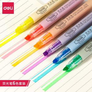 deli S624 Highlighter, Chisel tip:1-3.5mm, Assorted Colors