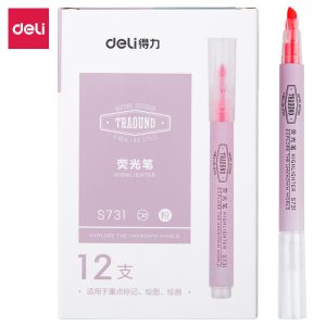 deli S731 Highlighter, Chisel tip:1-3.5mm, Pink