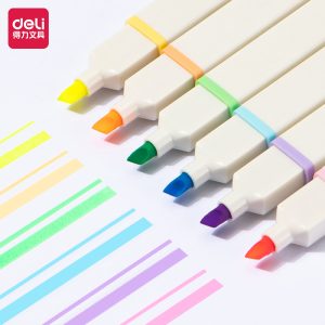 deli S741 Highlighter, Chisel tip:1-3.5mm, Assorted Colors