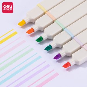 deli S742 Highlighter, Chisel tip:1-3.5mm, Assorted Colors