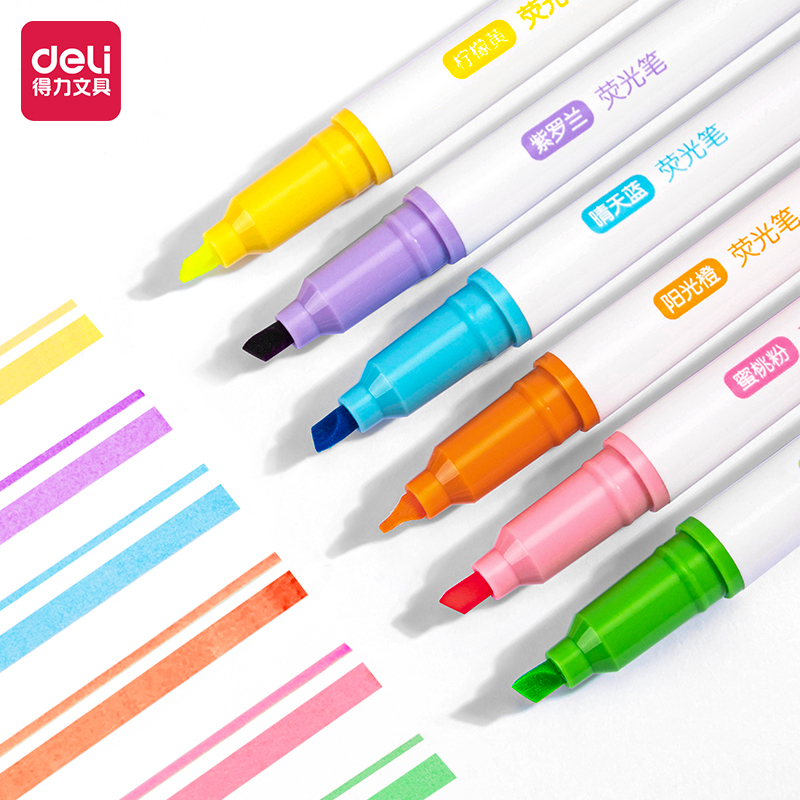 deli S747 Highlighter, Assorted Colors