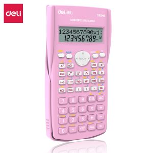 deli D82MS Scientific Calculator, 240F-two line display-10+2 digits, Pink