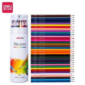 deli 68124 Colored Pencil, 36 color, Assorted Colors