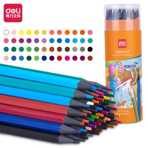 deli 7073-48 Erasable Colored Pencil, 48 colors