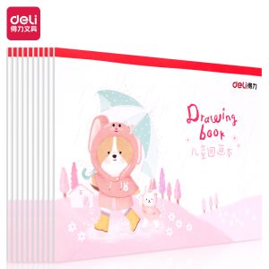 deli 73382 Painting Book, 210x297mm, 20sheets/book*10pcs, Red