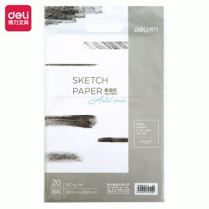 deli 73613 Sketch Book, 180g-8k-(20sheets/bag), White