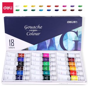 deli 73854 Gouache, 18 colors 12ml, Blue