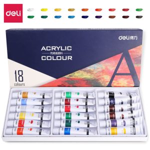 deli 73857 Acrylic Colors, 18 colors 12ml, Blue