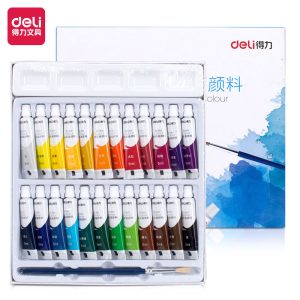 deli 73861 Watercolor Painting, 24 colors 5ml, Assorted Colors