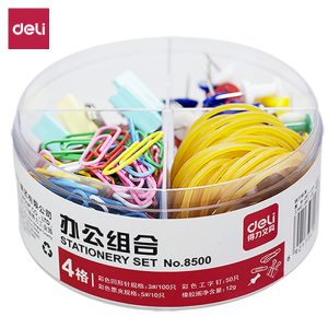 deli 8500 Desk Organizer Pack, 3#/100pcs, 50pcs, 5#/10pcs, 12g, Assorted Colors