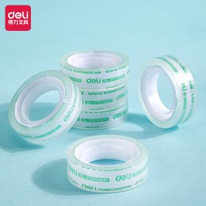deli 30028 Stationery Tape, 12mm*15m*38um6rolls/tube, Transparent