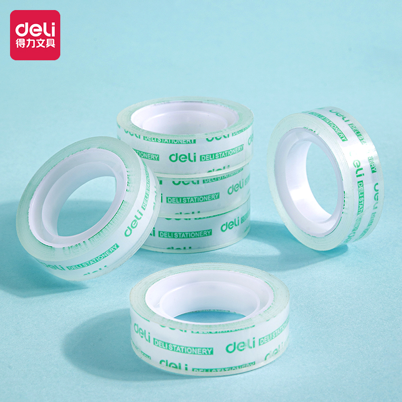 deli 30028 Stationery Tape, 12mm*15m*38um6rolls/tube, Transparent
