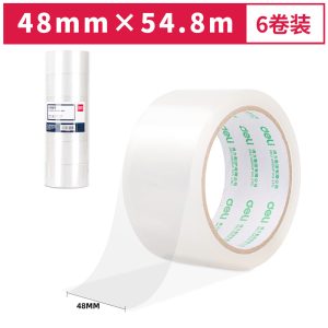 deli 30212 Packing Tape, 48mm*60y*45um(6rolls/tube), Transparent