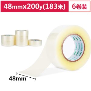 deli 30215 Packing Tape, 48mm*200y*45um(6rolls/tube), Transparent