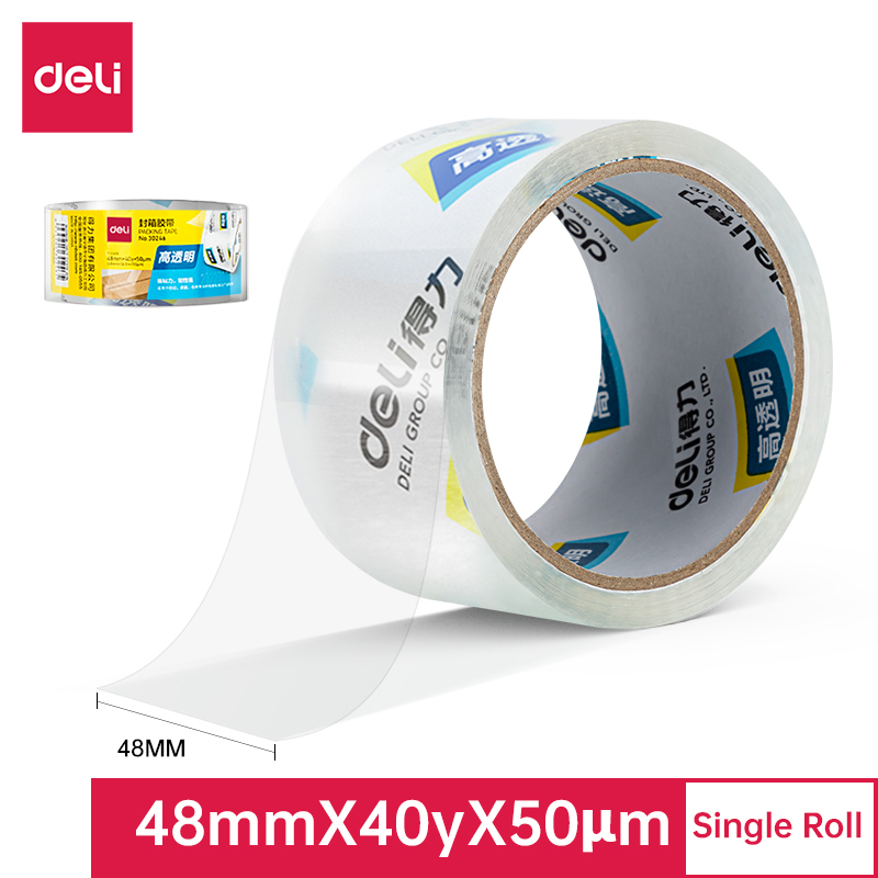 deli 30246 Packing Tape, 48mm*40y*50um, Transparent