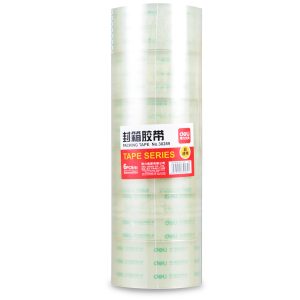 deli 30289 Packing Tape, 55mm*80m*50um6rolls/tube, Transparent