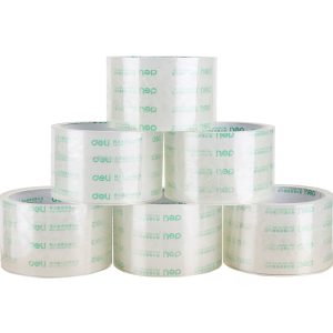 deli 30321 Packing Tape, 60mm*40y*50um(6rolls/tube), Transparent