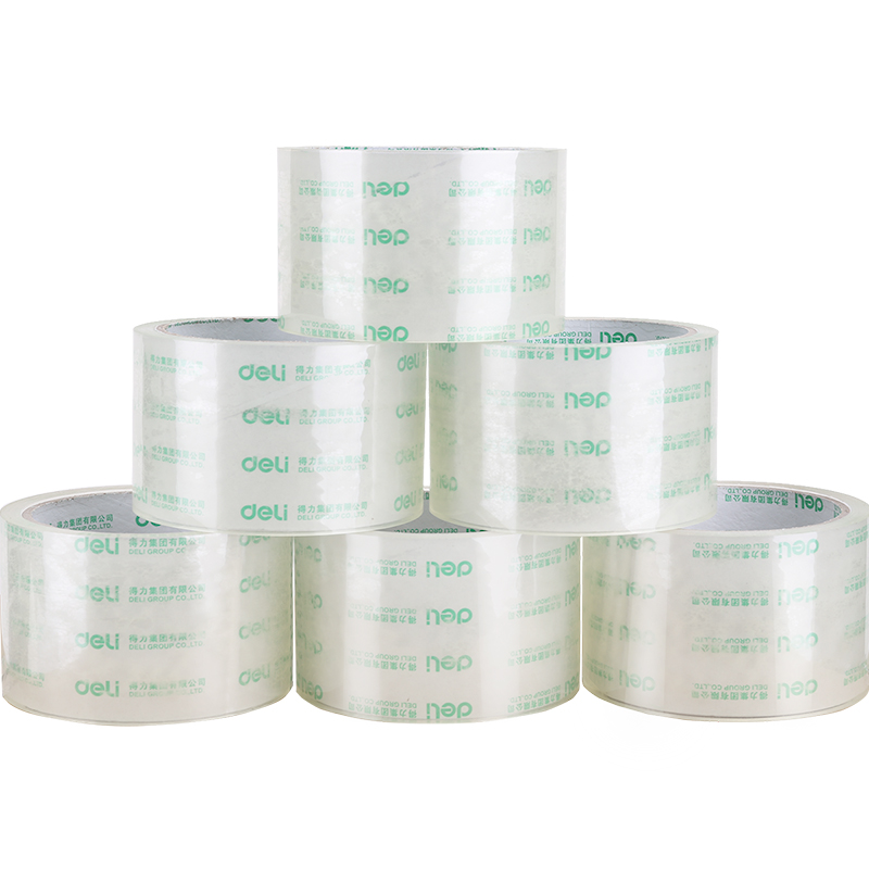 deli 30321 Packing Tape, 60mm*40y*50um(6rolls/tube), Transparent