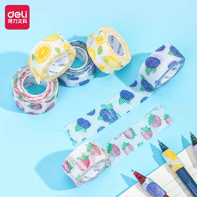 deli 30603 Finger Tape, 2.5cm*4m, 2 rolls, Assorted Colors