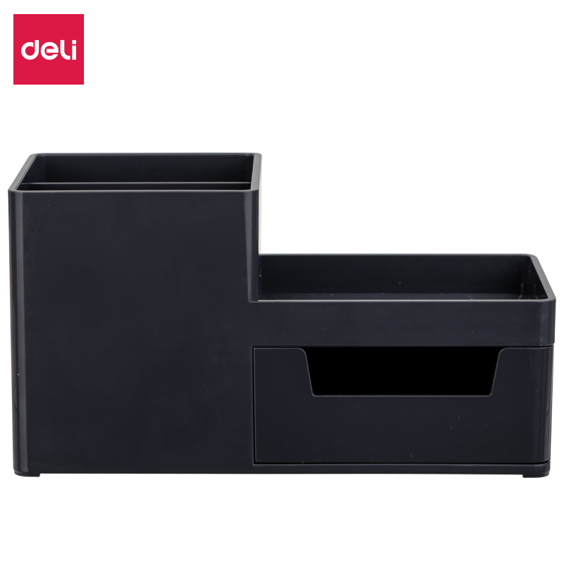 deli 8907 Desk Organizer, 172x88x90mm, Dark Grey