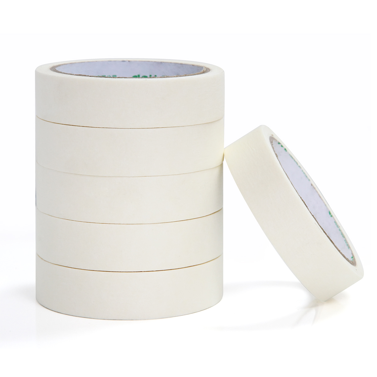 deli 30670 Masking Tape, 24mm*20y*145um(6rolls/tube), Yellow