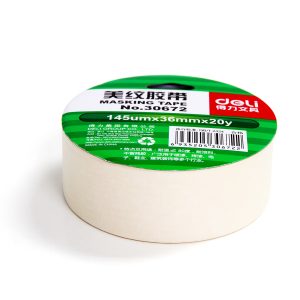deli 30672 Masking Tape, 36mm*20y*145um, Yellow