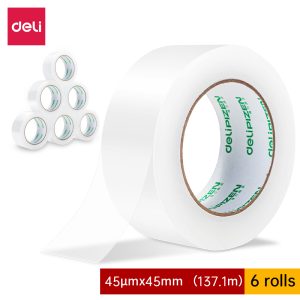 deli 30903 Packing Tape, 45mm*150y*45um6rolls/tube, Transparent