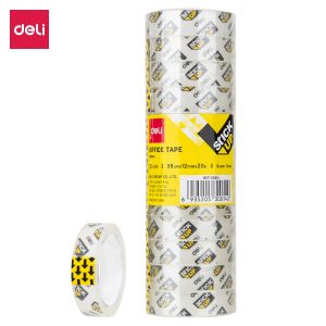 deli E30014 Stationery Tape, 12mm×20Y×38um(12rolls/tube), Transparent