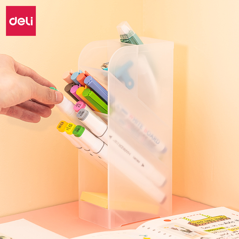 deli 8932 Pen Holder, 205x59x92.5mm, Transparent