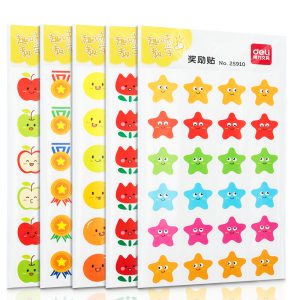 deli 25910 Sticker, 24pcs/page, Assorted Colors