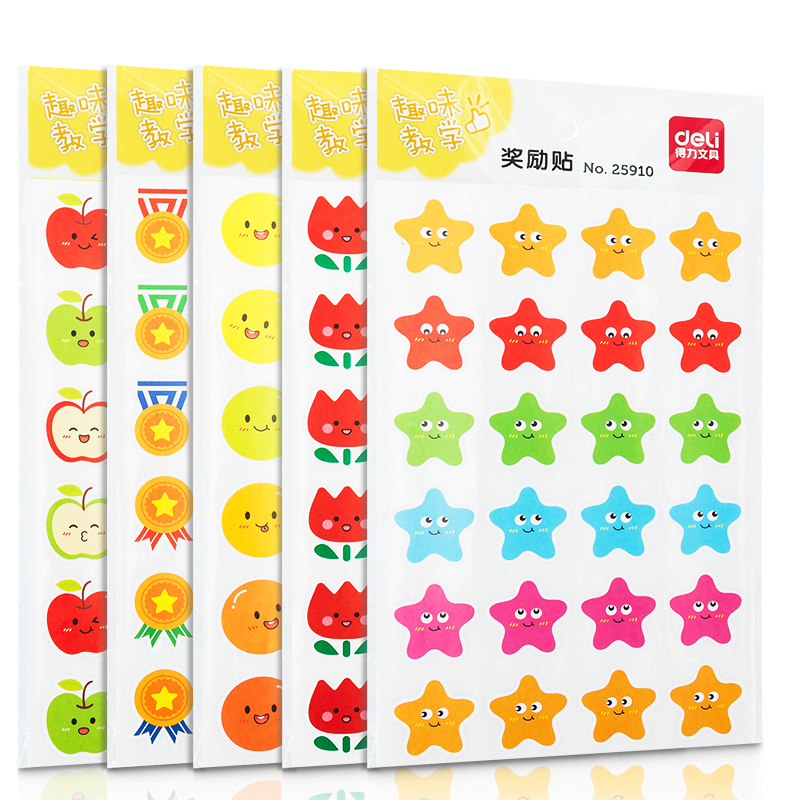 deli 25910 Sticker, 24pcs/page, Assorted Colors