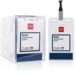 deli 5757 Name Badge & Lanyard, Inner core size: 95×68mm, Blue