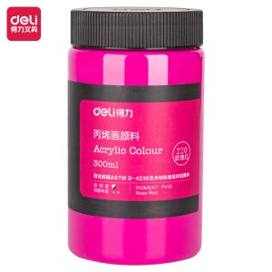 deli 73875 Acrylic Colors, 300ml, Rose Red