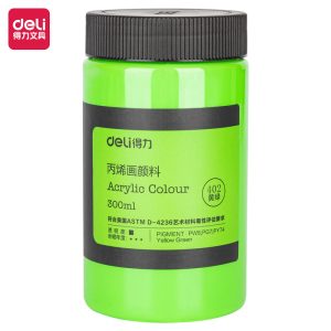 deli 73875 Acrylic Colors, 300ml, Yellow-Green
