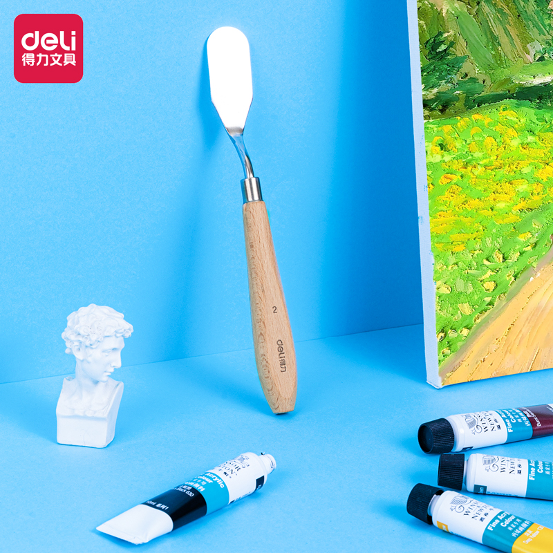 deli 73902-2 Paint knife art Scraper, No. 2 flat head, Assorted Colors