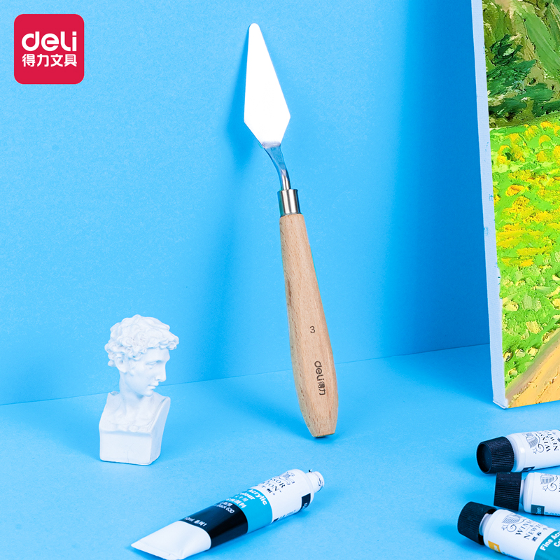 deli 73902-3 Paint knife art Scraper, No. 3 flat head, Assorted Colors