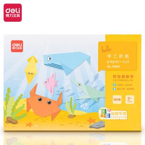 deli 74824 Origami, 10 color, 100 sheets*A4, Assorted Colors