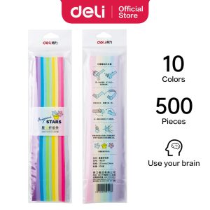 deli 74834 Origami, 10*235mm/500 sheets, Assorted Colors