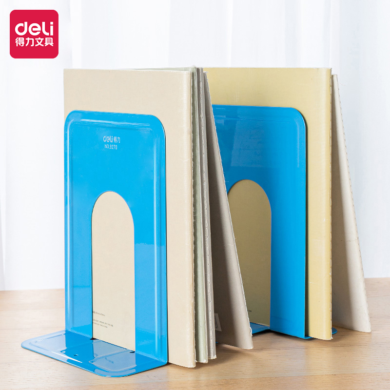deli 9270 Office Book End, 2PCS/pair, Blue