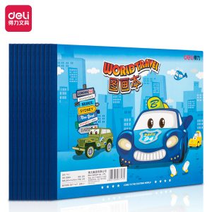 deli 7717 Painting Book, 195*280mm,20sheets/book*10pcs, Blue