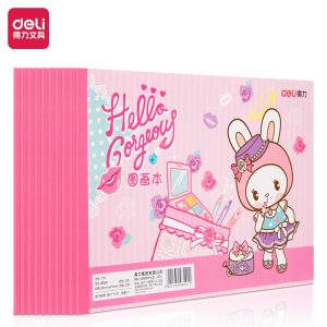 deli 7717 Painting Book, 195*280mm,20sheets/book*10pcs, Red
