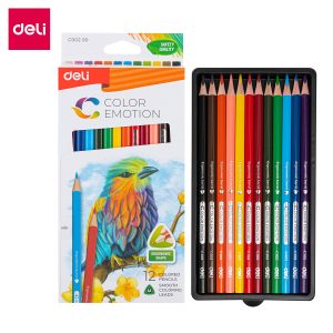 deli EC00200 Colored Pencil, 12 colors, Assorted Colors
