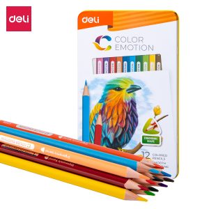 deli EC00205 Colored Pencil, 12 colors, Assorted Colors