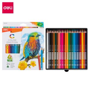 deli EC00220 Colored Pencil, 24 colors, Assorted Colors