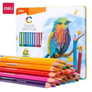deli EC00225 Colored Pencil, 24 colors, Assorted Colors