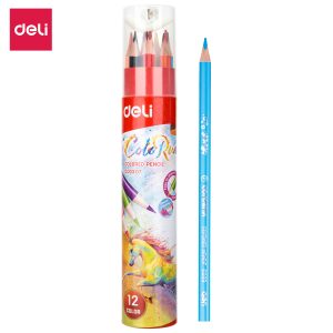 deli EC00307 Colored Pencil, 12 colors, Assorted Colors