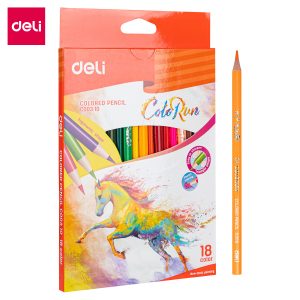 deli EC00310 Colored Pencil, 18 colors, Assorted Colors