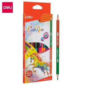 deli EC00520 Dual Colored Pencil, 12 colors, Assorted Colors